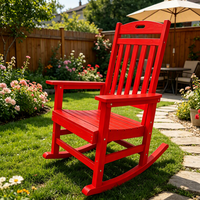 Fauteuil à bascule Adirondack en plastique imitation bois pour extérieur, jardin et véranda, faible entretien