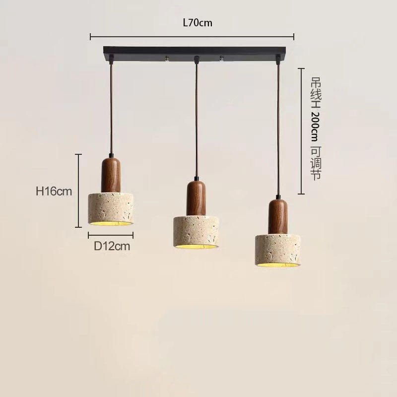 Zhongshan Wholesale Modern Travertine Stone Linear Chandelier 2/3-Light ...