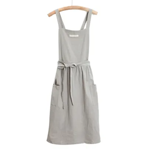 Delantal de <span class=keywords><strong>lino</strong></span> y algodón de estilo japonés Delantales de salón de Asistente de Arte de moda simple - Product Image 1
