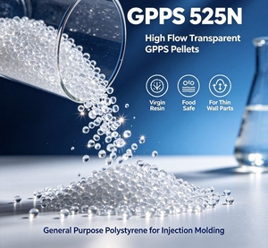Gránulos de Plástico Virgen GPPS 525N, Grado de Moldeo por Inyección, Alta Claridad, Base Blanca, Resina de Poliestireno GPPS, Materia Prima - Product Image 3