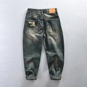 2025 New Men's Retro Washed Ripped Jeans - <b>Thick</b> Grain Design, Suitable for Street and Y2K Retro Fashion Trends - Product Image 4