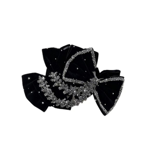 Vintage Elegant Black and Red Bowknot Hair Claw <b>Clip</b> Light Luxury Niche Design Women's Trendy Hair Claw <b>Clips</b> Wholesale Headwear - Product Image 6
