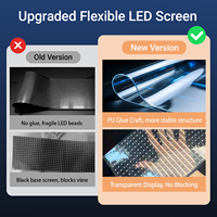 Pantalla LED Flexible Transparente USB, Controlada por Aplicación, con Reconocimiento de Voz y Pantalla Personalizable