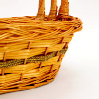 Panier à fleurs en osier, économique, à poignée haute, pour le rangement des fruits