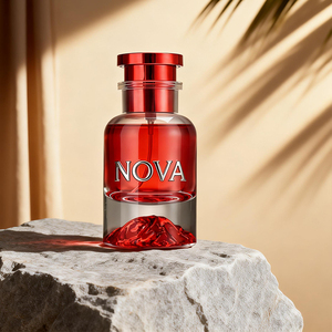 Vente directe de parfums de luxe, flacon de 100 ml, base en relief montagne dorée, col serti, flacon de <span class=keywords><strong>parfum</strong></span> cylindrique avec emballage en boîte - Product Image 5