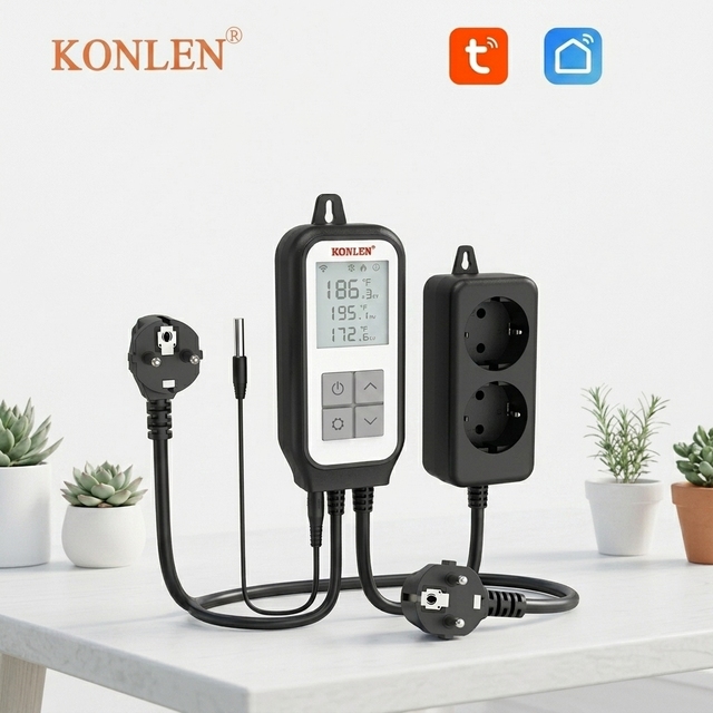 Tuya Smart WiFi Digital Temperature Controller Greenhouse Incubator Thermostat for Plant Growing Incubation Breeding Equipment