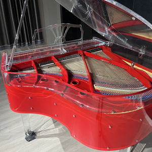 Piano à queue de luxe de haute qualité en acrylique rouge et de style mécanique, instrument à clavier acoustique Js-egq02, piano en acrylique rouge de luxe - Product Image 2