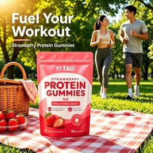 Gomitas de proteína de suero de alta calidad con electrolitos, suplemento energético muscular, sabor a fresa, bajo en calorías - Product Image 5