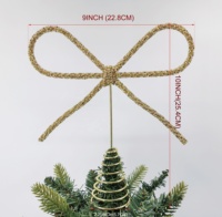 Décorations de Noël créatives en forme d'étoile avec nœud en strass pour le sommet de l'arbre, cadeau de Noël en gros