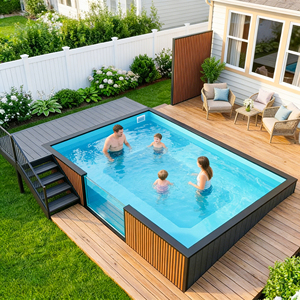 Portable Fiberglass Children's Above Ground Outdoor Swimming Pool ground fiberglass swimming pool kits container pool - Product Image 1