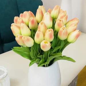 Fleurs artificielles pour tulipes PU, 10/30 pièces, <span class=keywords><strong>Bouquet</strong></span> de fleurs en Latex, véritables tactile, décoration de maison pour fête de <span class=keywords><strong>mariage</strong></span>, bureau - Product Image 2