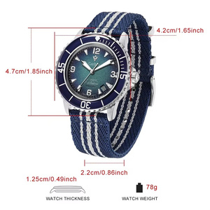 <span class=keywords><strong>CADISEN</strong></span> moda 2025 nuevo reloj mecánico automático hombre correa de lona reloj de pulsera NH35 relojes luminosos impermeables - Product Image 4