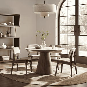 <span class=keywords><strong>Mesa</strong></span> de comedor de cristal de estilo moderno, <span class=keywords><strong>mesa</strong></span> de cocina redonda, <span class=keywords><strong>mesa</strong></span> de comedor de madera de <span class=keywords><strong>nogal</strong></span> Nórdico - Product Image 4