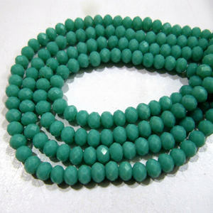 Amazonite naturelle, rondelle facettée, 7-8 mm, brin de 10 pouces de long - Product Image 1