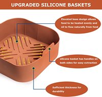 Revêtement en silicone pour friteuse à air, réutilisable, antiadhésif, carré, résistant à la chaleur, accessoires pour friteuse à air