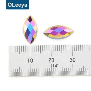 Strass acryliques non thermocollants 7x15mm en forme d'œil de cheval pour nail art et accessoires vestimentaires, vente en gros - Product Image 6