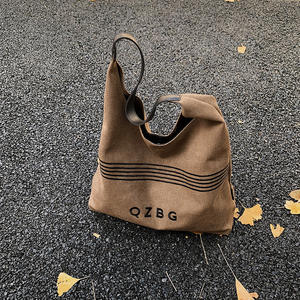 Nouveau sac fourre-tout léger à rayures décontractées et lettres, style vintage, pour mère et fille - Product Image 2