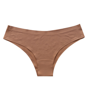 <b>Seamless</b> Panties Women Sexy Underwear Ice Silk Underpants G-string Female Soft Solid Ultra-thin Briefs - Product Image 2