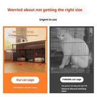 Cage à chat pliable multicouche en métal extra-large avec toit en bois de pin réglable, imperméable, moderne et élégante pour l'intérieur