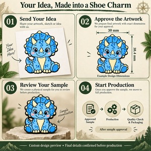 Lot de 9 breloques personnalisées en PVC pour chaussures, motif <span class=keywords><strong>dinosaure</strong></span> Kawaii, mignonnes, pour bébés, T-Rex, pour sabots, vente en gros - Product Image 5