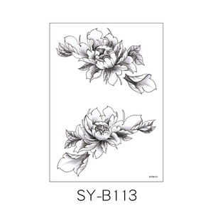 สติกเกอร์สักลายดอก<span class=keywords><strong>กุหลาบ</strong></span> Weimei ลายดอกไม้เซ็กซี่สำหรับสาวๆ ลายสักชั่วคราวสี<span class=keywords><strong>ดำ</strong></span>สมจริงสำหรับตกแต่งร่างกาย - Product Image 4
