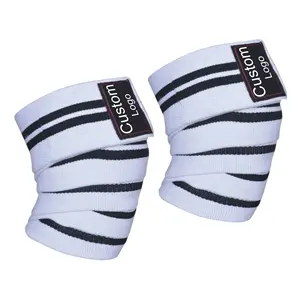 Enveloppe de genou en coton avec support élastique idéal pour l'haltérophilie, l'haltérophilie et le fitness en salle de sport | augmentez votre expérience d'entraînement - Product Image 1