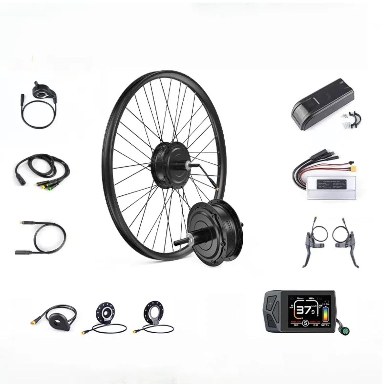 Kit De Conversion De Vélo électrique 2000 W 48 V Avec écran Couleur Et
