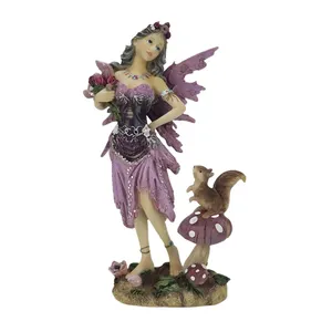 Artificial Resin Cute Flower Fairy Figurine Garden Decoration Statue Trending Resin Model as a Pretty Gift