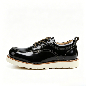 Chaussures artisanales MocGoodyear avec couture Welt, semelle en <span class=keywords><strong>mousse</strong></span> de caoutchouc amortissante, cuir véritable, OEM ODM, marque privée - Product Image 1