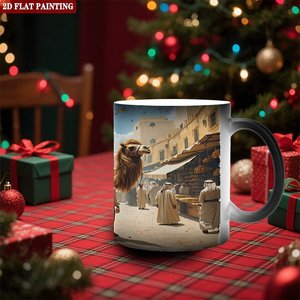 Mug en céramique noir givré 11 oz, changeant de couleur à la chaleur, tasse vierge, cadeau de remerciement pour clients d'entreprise - Product Image 2