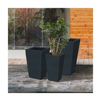 Jardinière minimaliste en acier Corten - Grande sculpture de pot de fleurs d'entrée en acier patiné pour extérieur