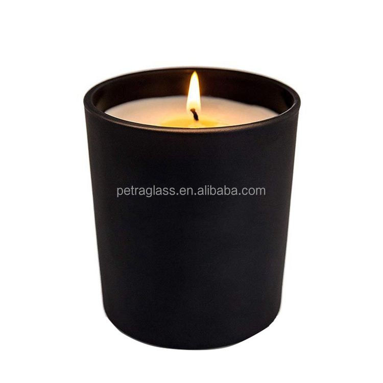 Hot Sale 220ml 315ml 430ml Empty Matte Black White Frosted Candle Glass ...