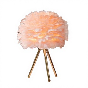 Lámpara de Pie Moderna con Trípode LED y Pantalla Redonda de Tela Rosa, con Base para Bombilla AC E26, para Decoración del Hogar y Dormitorio - Product Image 2