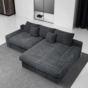 Juego de Sofás Seccionales Modulares Convertibles en Forma de L, Patas de Madera, Tapizado con Espuma Viscoelástica, Sofá Comprimido para Sala de Estar y Dormitorio - Product Image 5