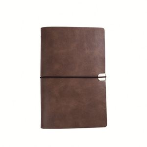 Custom Vintage A6 Refillable Leather Journal, Soft Cover Strap Notebook for Business <b>Diary</b>, Travel Planner and Promotional Gifts - Product Image 4