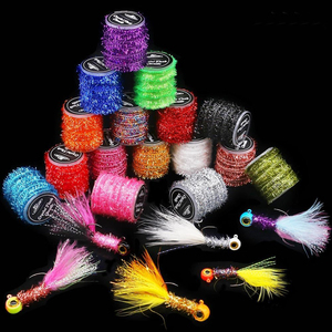 Thực tế nước mặn nước ngọt bay buộc vật liệu mới lạ Quà Tặng tinsel Chenille chủ đề pha lê dòng đèn flash numph lỗi Scud khô - Product Image 2