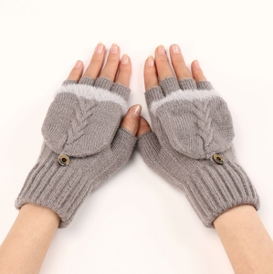 Women's Dual-season <strong>Gloves</strong> with Visible Fingers, Ribbed Cuffs and a <strong>Loose</strong>-fitting Fold-over Flap. - Product Image 3