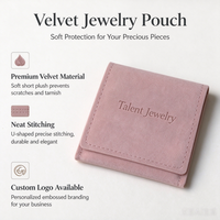 Pochette à bijoux en velours rose personnalisée avec logo, enveloppe à rabat, petite pochette de rangement pour bagues et colliers, sac de voyage pour emballage cadeau de bijoux