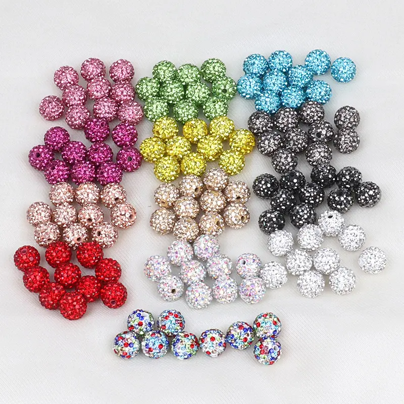 JC Pha Lê Bán Buôn Pha Lê Bóng 20 - 40 Mét Hỗn Hợp Màu Vòng Đất Sét Rhinestone Pave Pha Lê Disco Bóng Để Làm Đồ Trang Sức