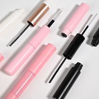Emballage cosmétique de mascara rose personnalisé rond 2-en-1 4ml + 4ml Eyeliner de cils vides Double face Tube de mascara vide Tube de colle
