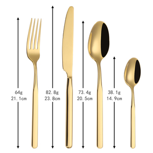 Phong cách mới nhà hàng đám cưới <span class=keywords><strong>Flatware</strong></span> bộ chất lượng cao vàng thiết lập dao kéo <span class=keywords><strong>1810</strong></span> thép không gỉ muỗng và ngã ba máy rửa chén an toàn - Product Image 6