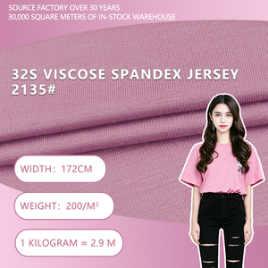 Tissu tricoté extensible en jersey simple de viscose et élasthanne 32S, largeur 172 cm, 200 g/m², pour t-shirts et gilets printemps-été - Product Image 4