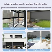 Stores enrouleurs électriques en alliage d'aluminium modernes et minimalistes, coupe-vent et imperméables, de sol à plafond, et rideaux de ventilation
