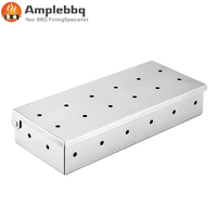 Boîte pour barbecue, en acier inoxydable, Extra épaisse, Portable, pour saveur de fumé de viande, gril