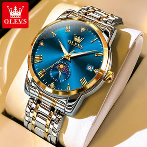   Montre sport à quartz lumineuse étanche en acier inoxydable avec logo personnalisé de luxe, calendrier classique des phases lunaires, pour homme - Modèle 3656 OEM - Product Image 1