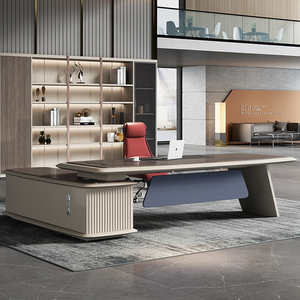 Factory Outlet Office Furniture <strong>Simple</strong> Modern Boss Desk Fashion <strong>Design</strong> Manager Desk With Side Cabinet - Product Image 1