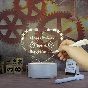定制亚克力盒24套3d和透明空白交流鞋 (u通道) 系统木质木灯发光二极管夜灯底座 - Product Image 1