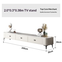 Sorgfältig ausgewähltes minimalistisches Massivholz-Teetisch- und TV-Schrank-Set – Modernes, kreatives, leicht luxuriöses Aufbewahrungs- und mobiles Set für kleine Wohnungen