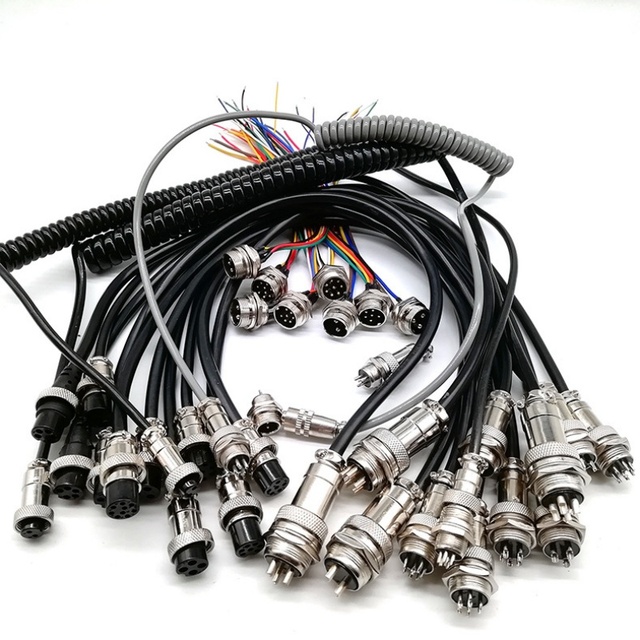GX16 M12 Waterproof Aviation Connector Plug Connector Wiring Harness Cable PVC/Rubber Jacket and Tinned Copper Conductor