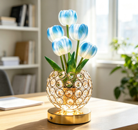 Lampe de chevet Tulipe, lumière d'ambiance de luxe décorative, disponible en plusieurs couleurs, lampe de table pour chambre à coucher, lampe de chevet de style européen, lumière d'ambiance en cristal, cadeau